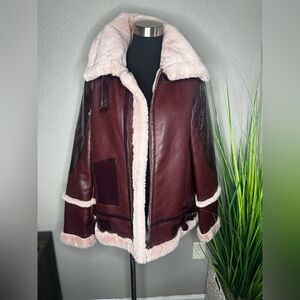 Choosy Faux Fur Patent Coat Size XL